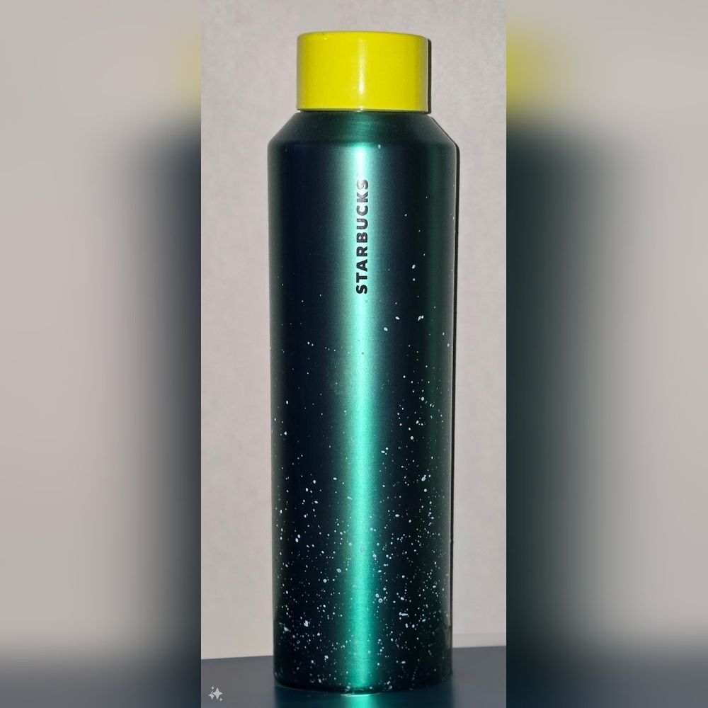 Starbucks Green Yellow Raised Speckled 8 Hour Vacuum Insulated Water Bottle 20oz